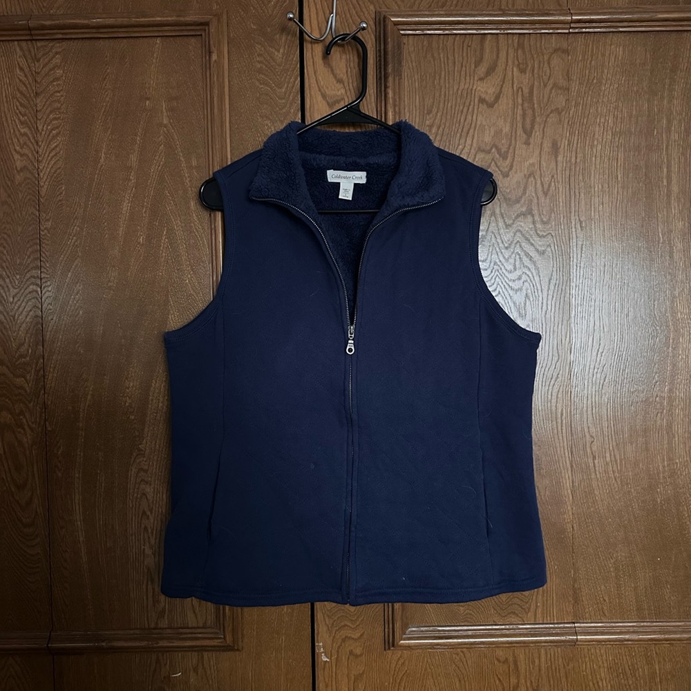 Coldwater Creek Deep Blue Fleece Vest